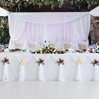 Suppromo White Tulle Table Skirts for Rectangle Tables 14ft Ruffle Tutu Table Cloth Skirt Decoration for Wedding Bridal Baby Shower Birthday Party Cake Dessert Table Decor - Image 2