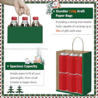 BagDream Medium Gift Bags with Handles 8x4.25x10.5 Forest Green 100Ct Bulk - Image 3