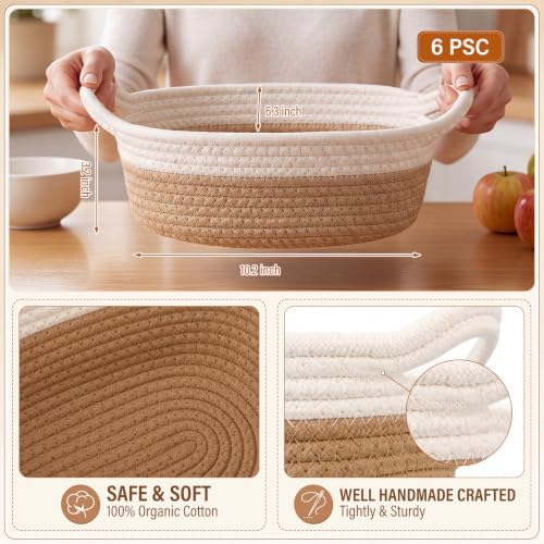 Novabright 6 Pack Small Woven Gift Baskets with Gift Bags Ribbons - Image 2