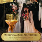 Acrylic Wedding Card Box with Lock String Light Clear Large Card Box for Wedding Letter Box Envelope Box Acrylic Gift Card Box Money Box for Party Birthday Reception - Image 6