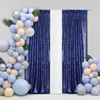 Eternal Beauty Navy Blue Sequin Backdrop Curtains, 4 Panels 2x8FT - Image 6