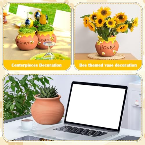 10 Set Terracotta Clay Honey Pots Kit Bulk DIY Honey Pot Jar Decor, Classic - Image 4