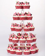 YestBuy 5 Tier Round Acrylic Cupcake Tree Tower Display Stand Display for Pastry Wedding Birthday Party (5 Tier Round (4" Between 2 Layers)) by YestBuy