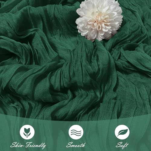 30 Pack Emerald Green Cheesecloth Table Runner 17 x 108 inch Cheese Cloth Table Runners 9ft Green Table Runner Rustic Romantic Sheer Gauze Runner for Wedding Party Baby Shower Table Decoration - Image 5