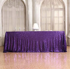 SquarePie Sequin Tablecloth 90x132 Inch Purple for Wedding Halloween Party - Image 5