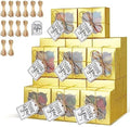 KPOSIYA 120pcs Small Cookie Boxes with Window, 4x4x2.5 Gold Bakery Box by KPOSIYA