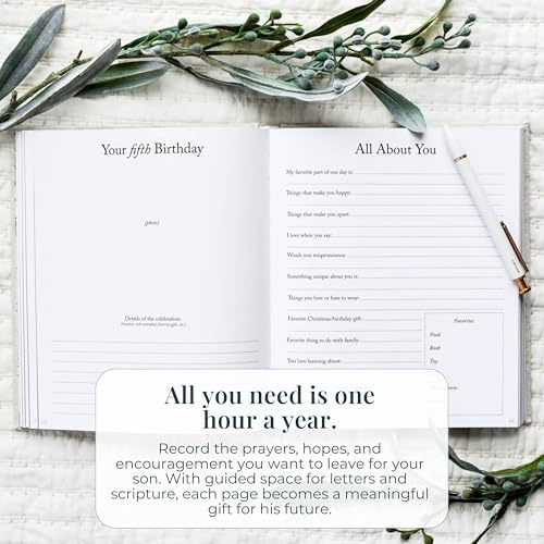 Duncan & Stone Dear Son Boy Mom Baby Memory Book Journal, Grey, 230pg - Image 3