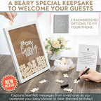 Baby Shower Guest Book Alternatives 109 Piece Set with Wooden Bears Mom Dad to Be Sashes Guessing Game - Unisex Gender Reveal and Pregnancy Announcement Decor - We Can Bearly Wait Decorations Keepsake - Image 2