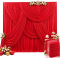 30ft x 15ft Red Wrinkle Free Backdrop Curtains for Wedding Party Backdrops Curtain Drapes Fabric Decorations Photo Back Drop Cloth for Baby Shower Photography Stage Reception by Tao-GePartyDecorations