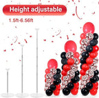 2 Sets Adjustable Balloon Column Stand Kit with Bases（Red and Black） - Image 4
