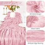 30 Pack Light Pink Cheesecloth Table Runner 17 x 108 inch Cheese Cloth Table Runners 9ft Pink Table Runner Rustic Romantic Sheer Gauze Runner for Wedding Party Baby Shower Table Decoration - Image 3