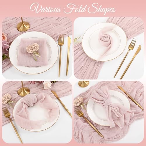100 Pack Dusty Pink Cloth Napkins 20x20Inch Cheesecloth Napkins - Image 6