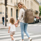ROSEGIN Premium Vegan Leather Diaper Bag Backpack with Waterproof Changing Pad, Reinforced Zippers & Odor-Free, 20 Pockets Pro Organizer, Fits 15.6" Laptop, Stroller Straps, Baby Bag for Mom, Taupe - Image 2