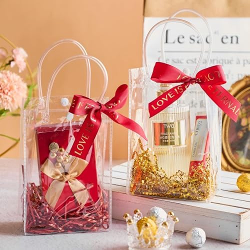 Ohuimrt 50 Pack 4.9" x 3.15" x 7.5" Clear Plastic Gift Bags with Handles - Image 5