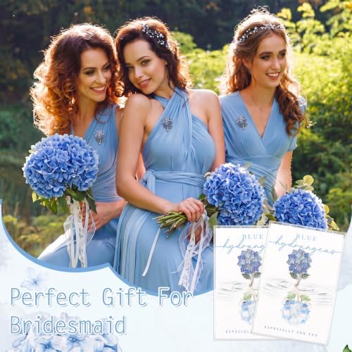 50 Sets Blue Hydrangea Gifts Enamel Pins Cards Wedding Favors Bulk - Image 4