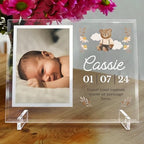 11.75"x9.75" Custom Glass Picture Frame for 5x7 Photo, Personalized Baby Picture Frames, Nursery Decor for Gender Reveal and Baby Announcement Ideas, Adoption Gifts for New Parents (Design 3) - Image 6