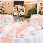 Newwiee 12 Pack Round Plastic Tablecloth Sequin Runner Set,Rose Gold - Image 7