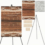 Pinkunn Wooden Wedding Seating Chart Board with Easel Display Stand 15.8 x 23.6 Inch Rustic Seating Chart Please Find Your Seat Sign for Engagement Baby & Bride Shower Wedding Sign Decor by Pinkunn