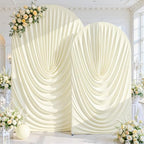 Beige Wedding Arch Backdrop Cover 7.2ft and 6ft Draped Arch Covers Stretchy Backdrop Spandex Balloon Arch Covers for Bridal Shower Baby Shower Engagement Photography Birthday Party Decorations by Tao-GePartyDecorations