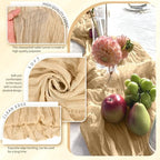 18 Pack Cheesecloth Table Runner 10FT Nude Table Runner Boho Gauze Cheese Cloth Table Runners Long Rustic Sheer Table Decorations for Wedding Party Baby Bridal Shower Birthday Holiday Home - Image 3