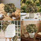 8 Bouquets of Artificial Peonies - Vintage Green - Image 5