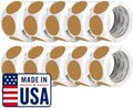 Perco Kraft Brown Perforated Round Circle Dot Sticker 2-Inch Labels — 10 Rolls, 5,000 Stickers - Natural Rustic Labels for Handmade Products, Thank You Stickers & Packaging - Made in USA by Perco