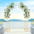 Wedding Arch Stand Gold Metal Backdrop Balloon Archway Decoration Stand 6.9 * 8.5FT Indoor Outdoor Party Ceremony Arches Frame Climbing Flower Plant Garden Arbor by AKaSping
