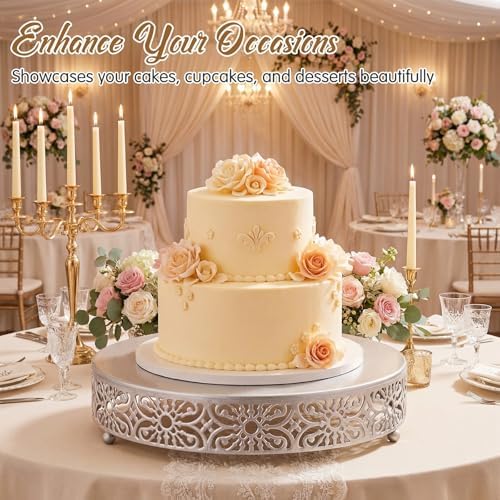 Wenqik 16 Inch Cake Stand Round Metal Cupcake - Image 6