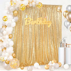 Gold Sequin Backdrop Curtain Panels 6FTx8FT Glitter Gold Photo Background - Image 3