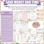 Funnymoom 426 Pcs Girl Baby Shower Games Set, 8 Games Pink Purple - Image 4