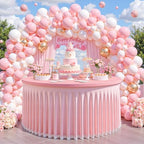 Pink Tulle Tablecloths 72 Inch Spandex Round Table Cloths for Round Tables by WishCare