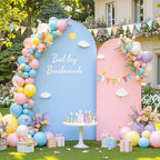 Pink and Blue Arch Backdrop Cover 7.2FT 6FT Wedding Arch Covers Set of 2 Arches Covers Stretchy Backdrop Spandex Arch Backdrops Double-Color for Party Baby Shower Gender Reveal Boy or Girl Decoration - Image 3