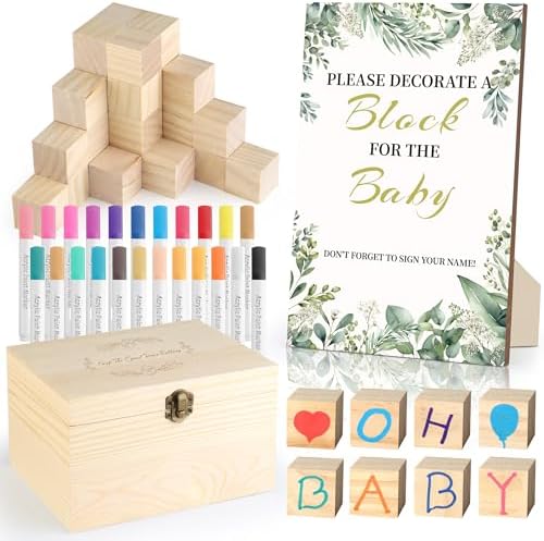 wookidel 72PCS Baby Shower Games Kit, Baby Blocks for Baby Shower by Wookidel