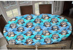Bundled Up Penguins Fabric Print Tablecloth Oval Leakproof & Sturdy Washable for Mother's Day Father's Day Valentine's Day Fits for 42" x 60" Oval Table - Image 6