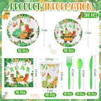 Ziliny 280 Pcs Dinosaur Tableware Decoration Set Birthday Party Favors - Image 3