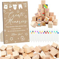 97 Pcs Baby Shower Games Sign Kit,Including Decorate a Block Game Sign 72 DIY Blank Wooden Block 24 Pen to Draw Your Idea for Baby Shower Game Gender Reveal Party by ZCPTZ