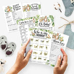 Hadley Designs 50 Woodland Baby Prediction And Advice Cards, Trivia Games, etc., 25 Baby Animal Matching, Nursery Rhyme Game-6 Double Sided Cards Baby Shower Games Funny, Ideas Baby Sprinkle Games - Image 2