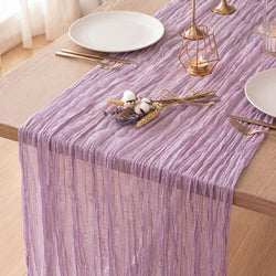 8 Pack Lilac Purple Cheesecloth Table Runner 120 Inch Boho Wedding Decor by Fixwal