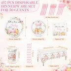 Ceenna Fall Little Pumpkin Baby Shower Party Supply Decoration for 50, Pink - Image 2