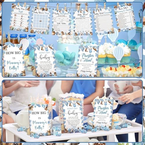 Sherr 476 Pcs Blue Cowboy Baby Shower Game, 9 Styles Baby Shower Activities - Image 6