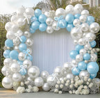 Pearl Blue Pink Balloons Double Stuffed Pastel Light Blue White Balloon Arch Kit With Long Balloons for Gender Reveal Baby Shower Birthday Wedding Bridal Party Decorations - Image 3