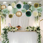 2/5sets Sage Green Tissue Paper Pom Poms Red Christmas Flowers Birthday Baby Shower Wild Safari Jungle Botanical Greenery(1,5sets) - Image 4