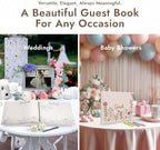 Linen Floral Embroidered Photo Wedding Guest Book - Pink Guestbook to Sign - Image 5