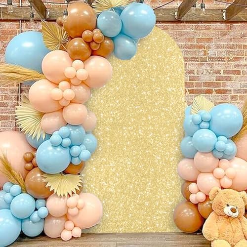 MODFUNS Gold Party Arch Cover Sequin Arch Spandex Covers 7.2 FT Arch Backdrop Cover Shimmer Wedding Arch Covers for Round Top Arch Frame Glitter Arch Backdrop Fabric for Baby Shower Celebrations - Image 5