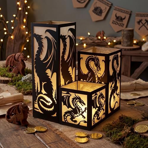 Rossesay 12 Pcs Dragon Lantern Table Centerpiece for Medieval Party Decor - Image 2