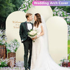 Hemmotop Stretchy Beige Arch Backdrop Cover Set, 7.2ft, 6.6ft, 6ft, 3-Piece - Image 2