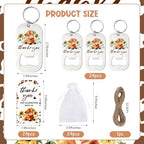 24 Sets Highland Cow Bottle Openers Baby Shower Favors, Boho Floral Highland Cattle Bottle Openers Keychains Thank You Tags Organza Bags for Holy Cow Farm Animals Party Decor Guest Gifts - Image 6