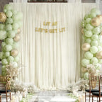 20x12ft Ivory Backdrop Curtain Panels for Parties - Wrinkle Free Polyester Photo Curtain Backdrop Wedding Back Drop Fabric Drapes for Party Decorations Background for Photography - Image 3