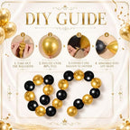 Gejoy 200 Pcs Link Balloons Latex Party Decor,Metallic Gold,Black,10 Inch - Image 3