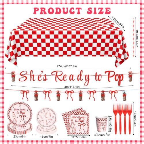 178 Pcs Shes Ready to Pop Baby Shower Decorations Retro Soda Party Decor - Image 2
